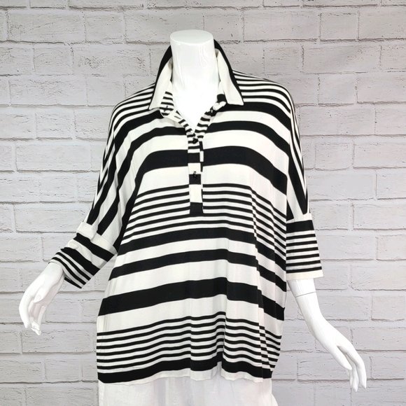 Alembika Oversized Boxy Top Blk/Wht Size: Medium - Picture 1 of 5